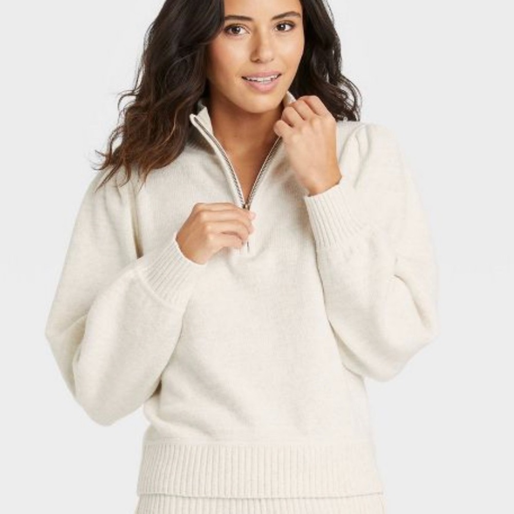 Mock turtleneck pullover sweater